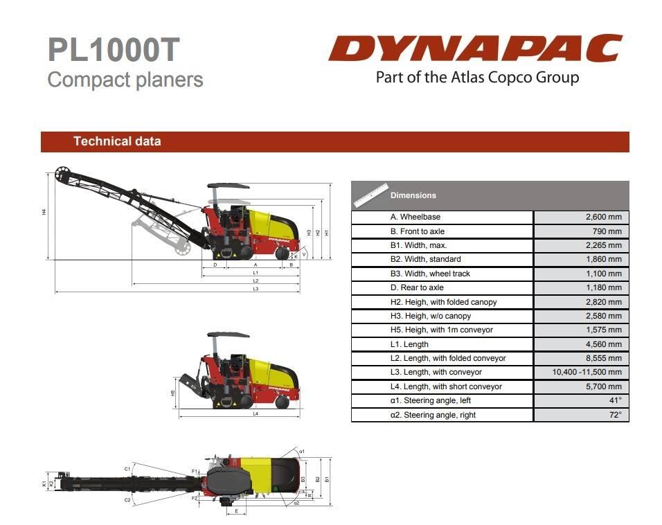 Dynapac PL1000T Asfalto šalto frezavimo technika