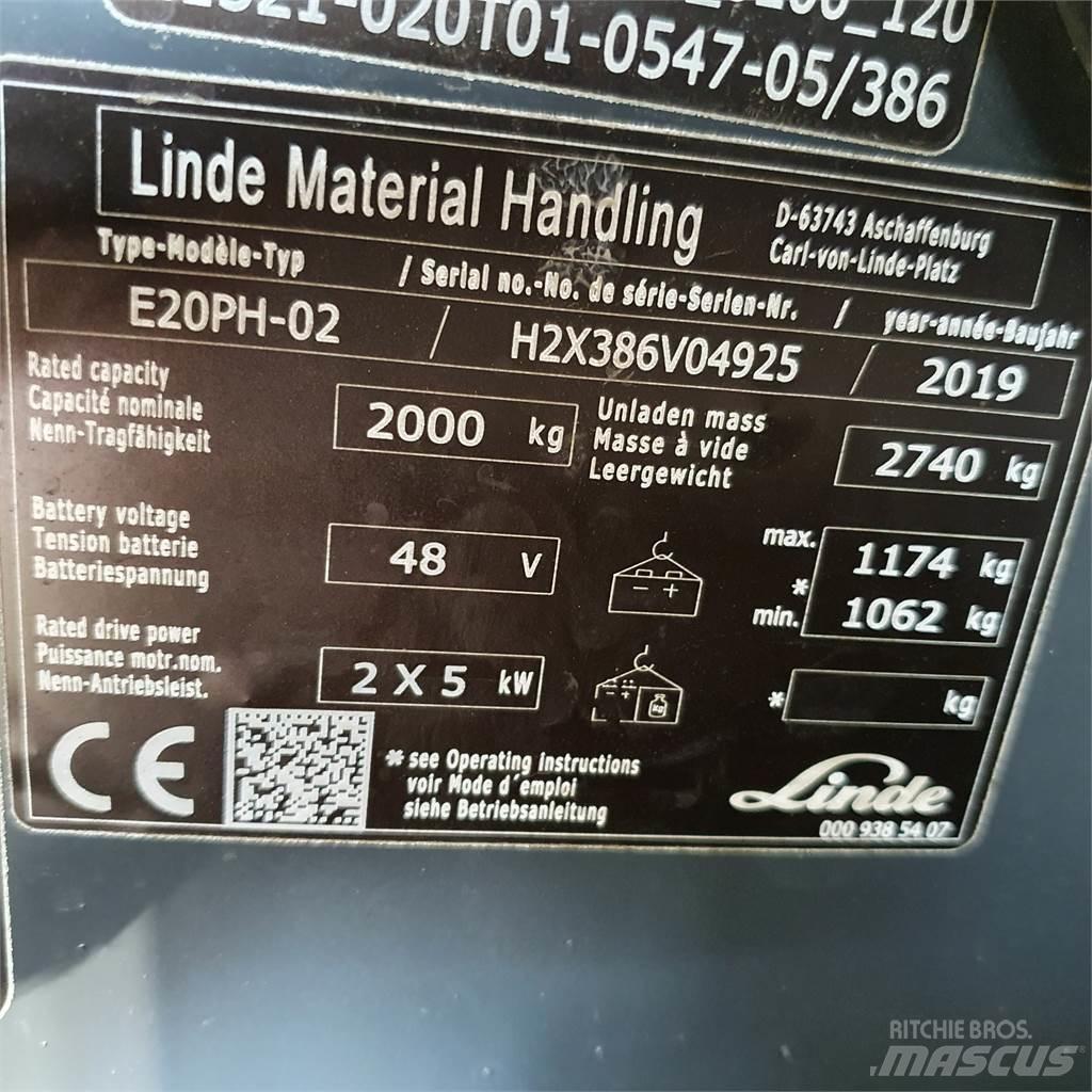 Linde E20PH Elektriniai šakiniai krautuvai
