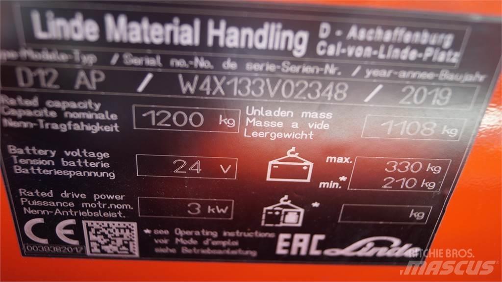 Linde D12AP Rankiniai vėžimėliai