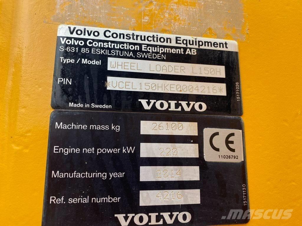Volvo L 150 H Naudoti ratiniai krautuvai