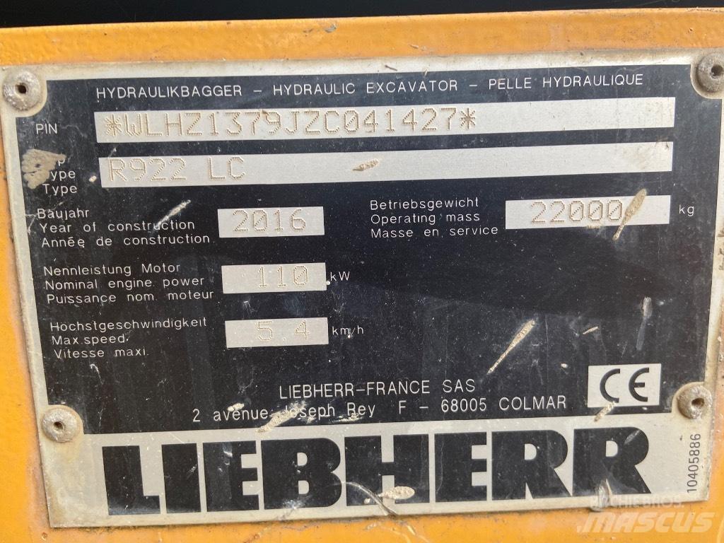 Liebherr R 922LC Vikšriniai ekskavatoriai