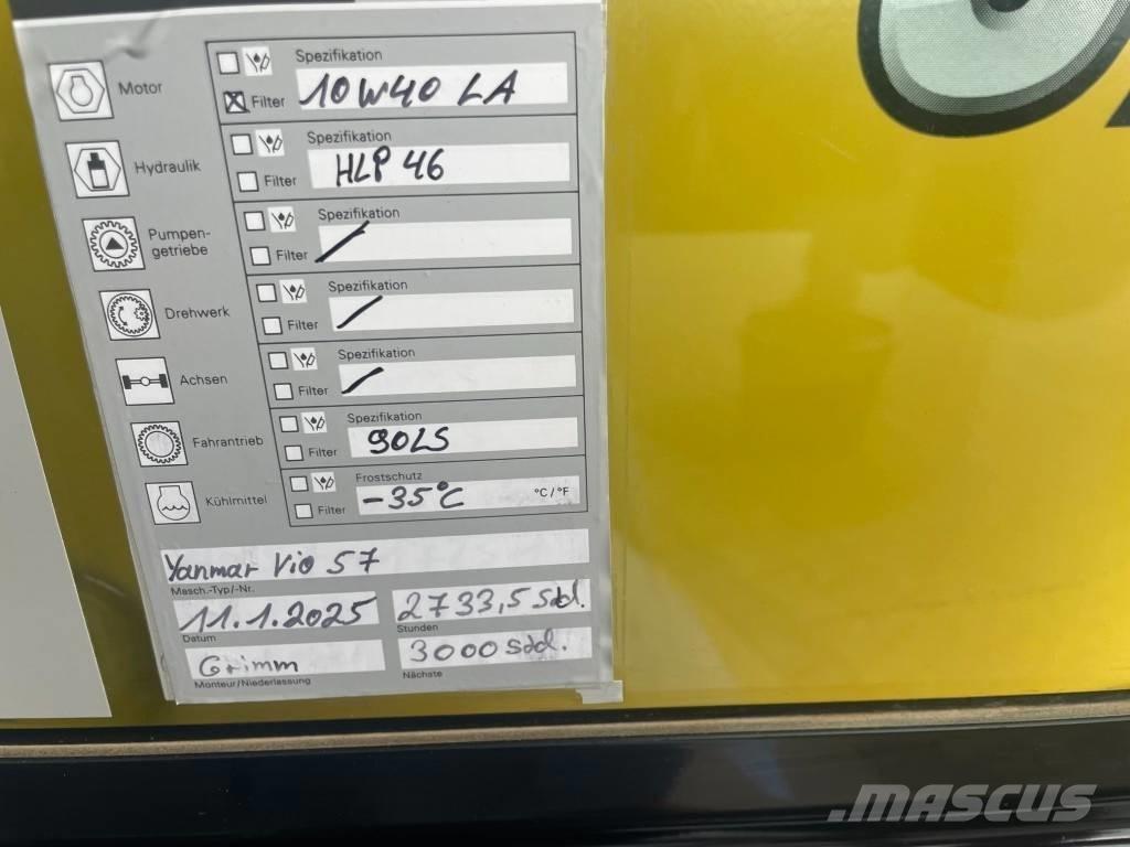 Yanmar Vio 57 - 6A Mini ekskavatoriai < 7 t