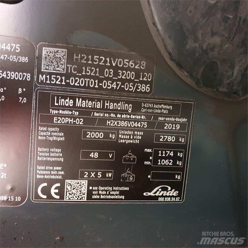 Linde E20PH Elektriniai šakiniai krautuvai