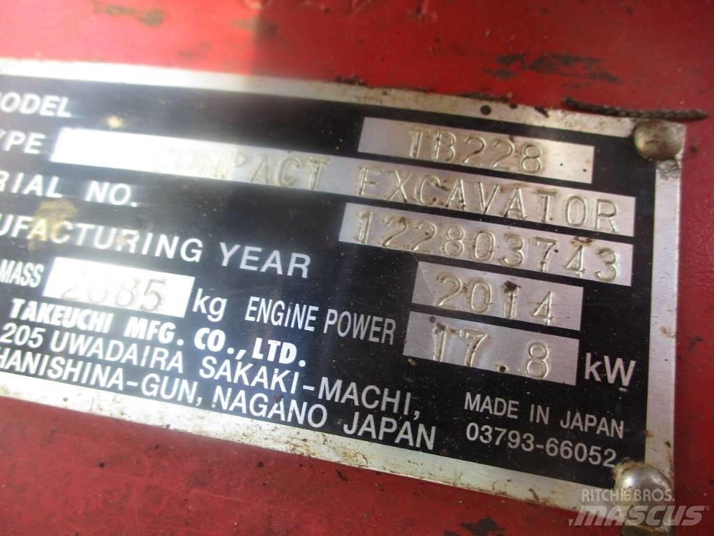 Takeuchi TB 228 Mini ekskavatoriai < 7 t