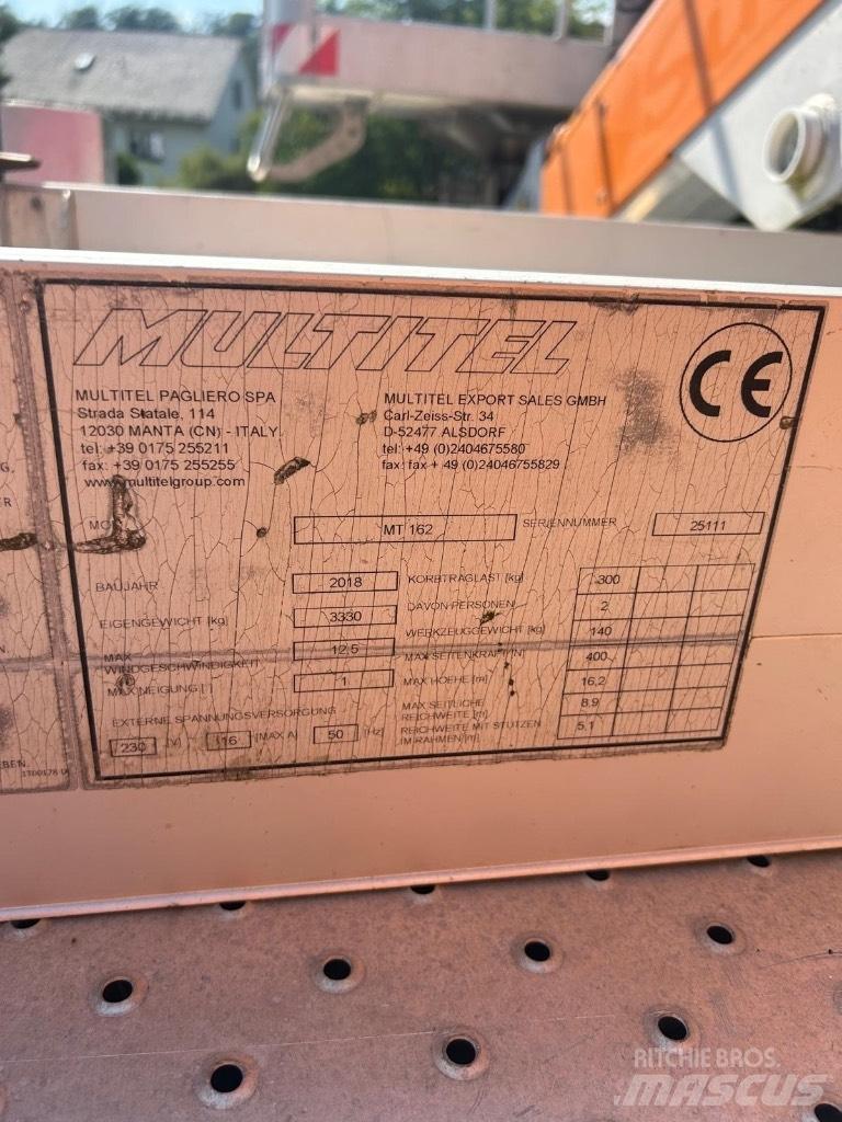 Multitel MT 162 Ant vilkikų montuojamos kėlimo platformos