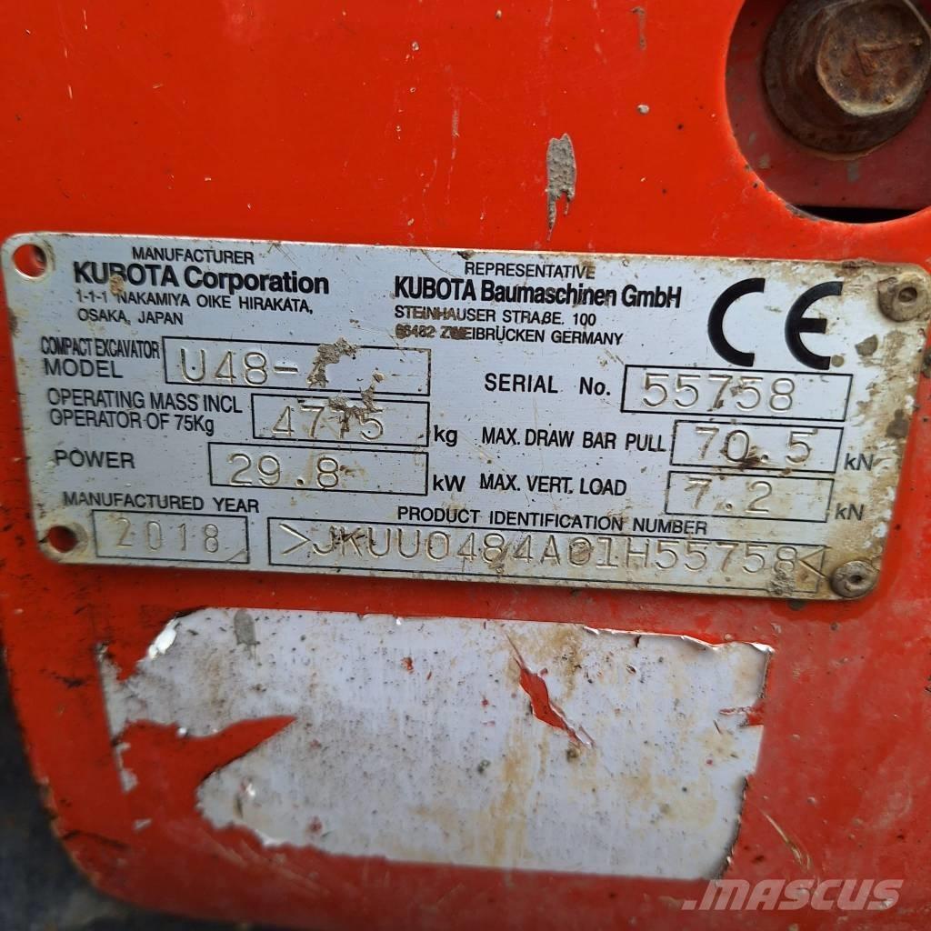 Kubota U 48-4 Mini ekskavatoriai < 7 t