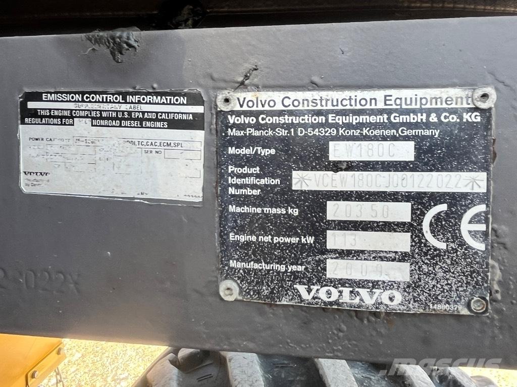 Volvo EW 180 C Ratiniai ekskavatoriai