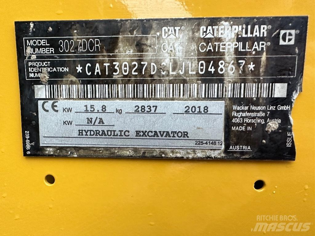 CAT 302.7 D CR Mini ekskavatoriai < 7 t