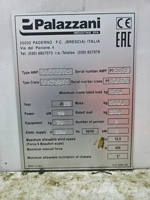 Palazzani XTJ 32C Kiti keltuvai ir platformos