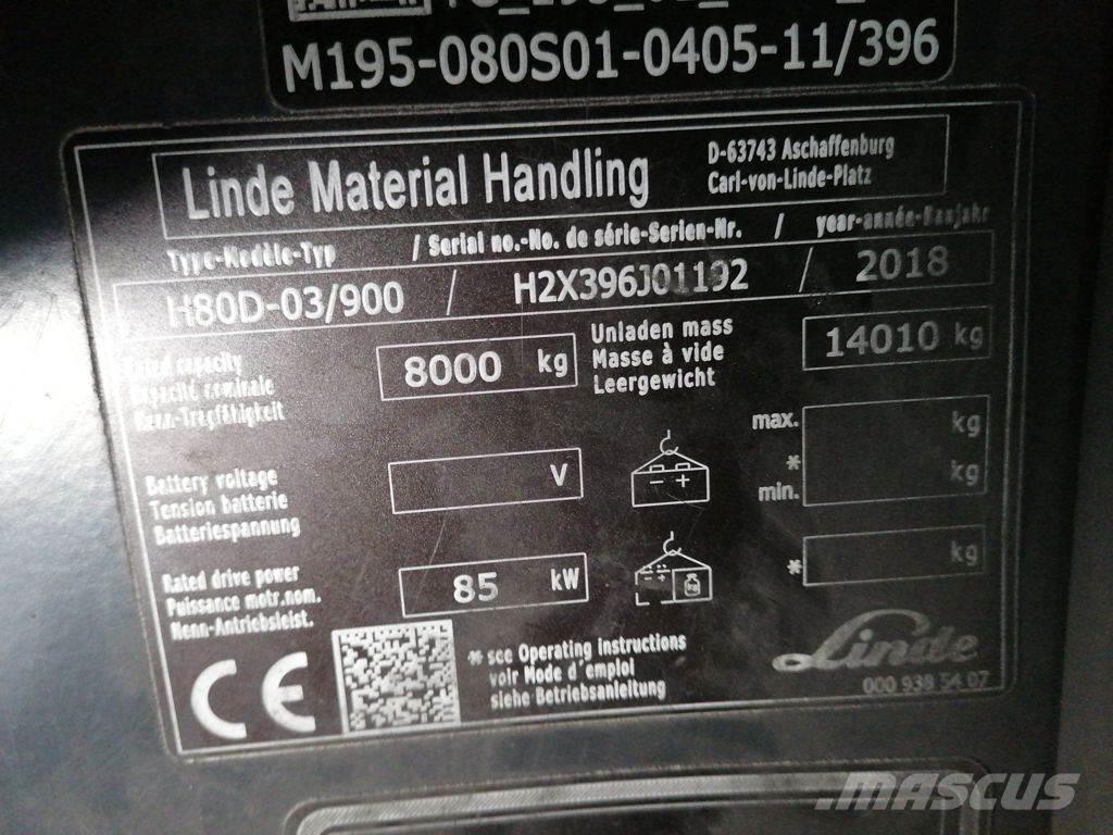 Linde H80D-03/900 Dyzeliniai krautuvai