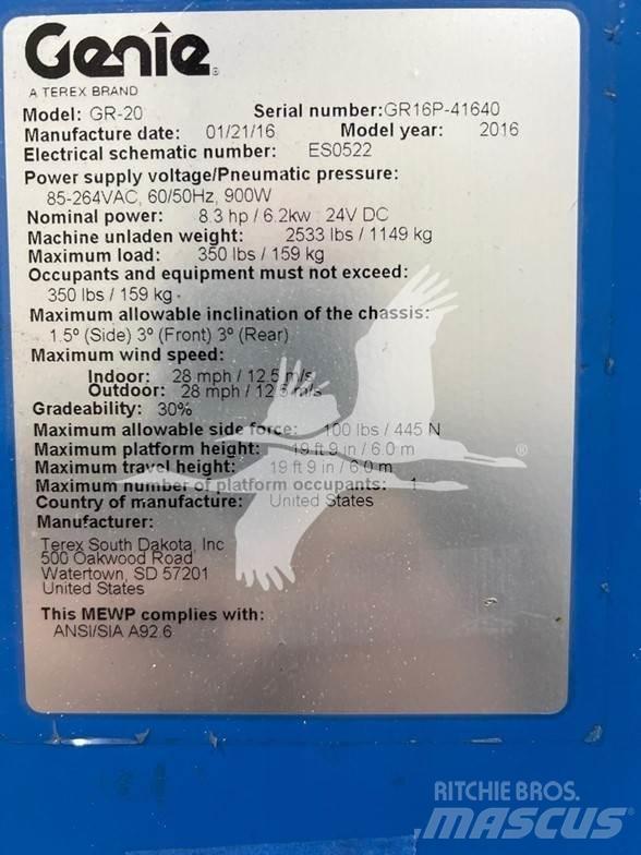 Genie GR20 Vertikalūs stiebiniai keltuvai