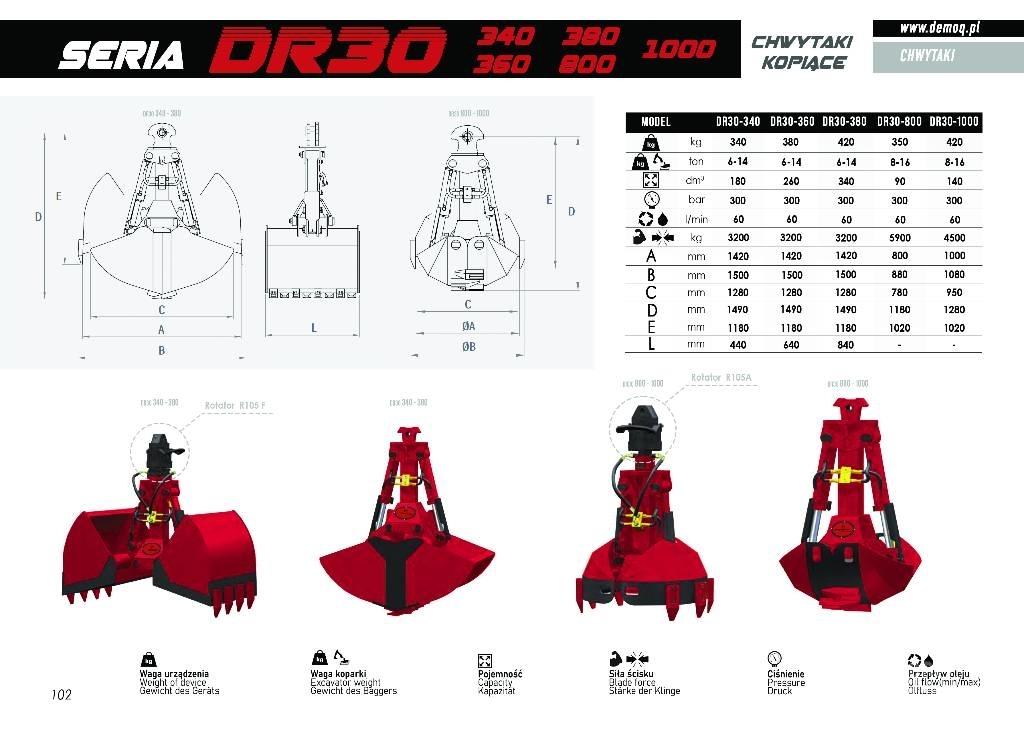  DEMOQ DR30 Griebtuvai