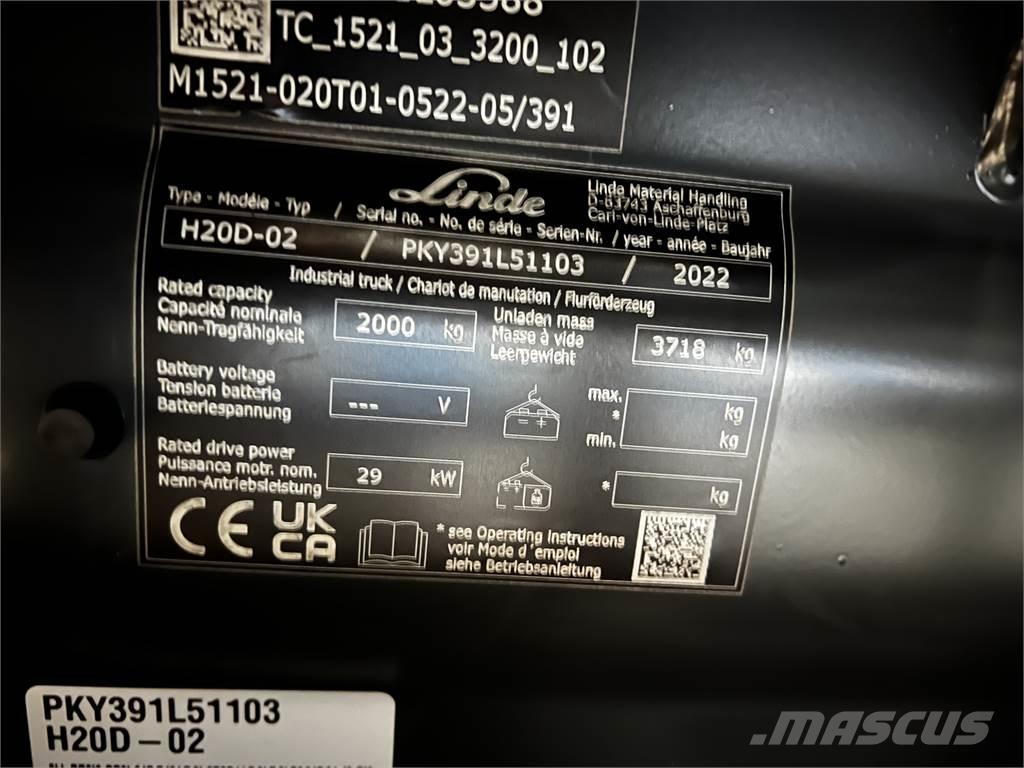 Linde H20D Dyzeliniai krautuvai