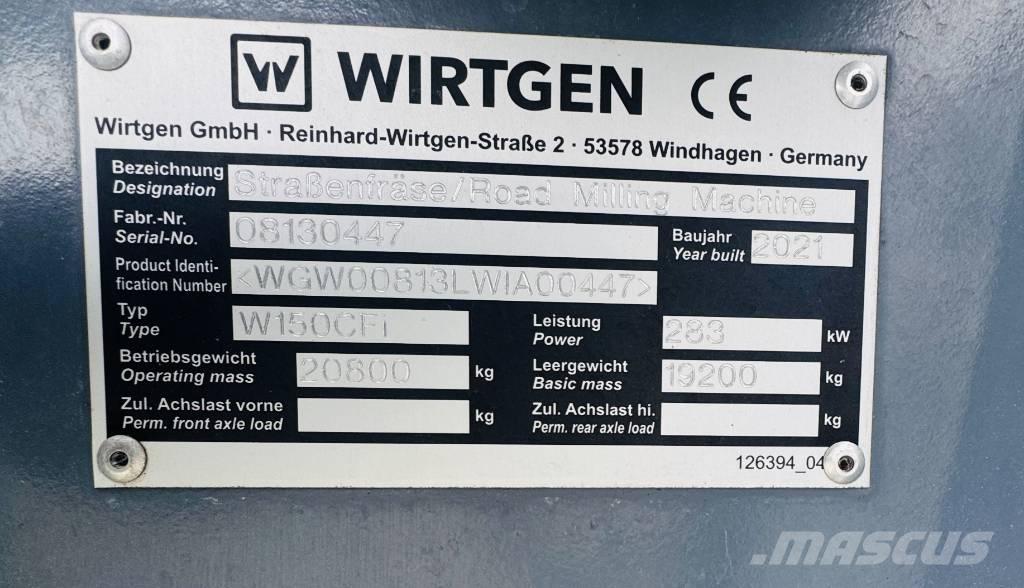 Wirtgen W 150 CFi Asfalto šalto frezavimo technika