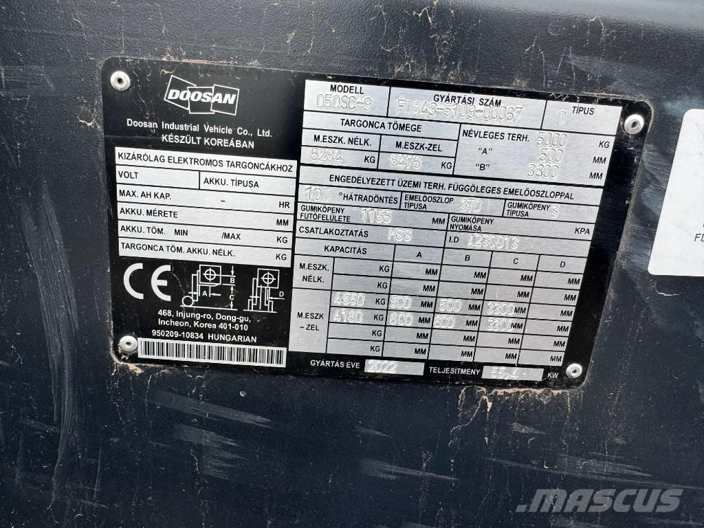 Doosan D 50,  130üó!!! 5t Dyzeliniai krautuvai