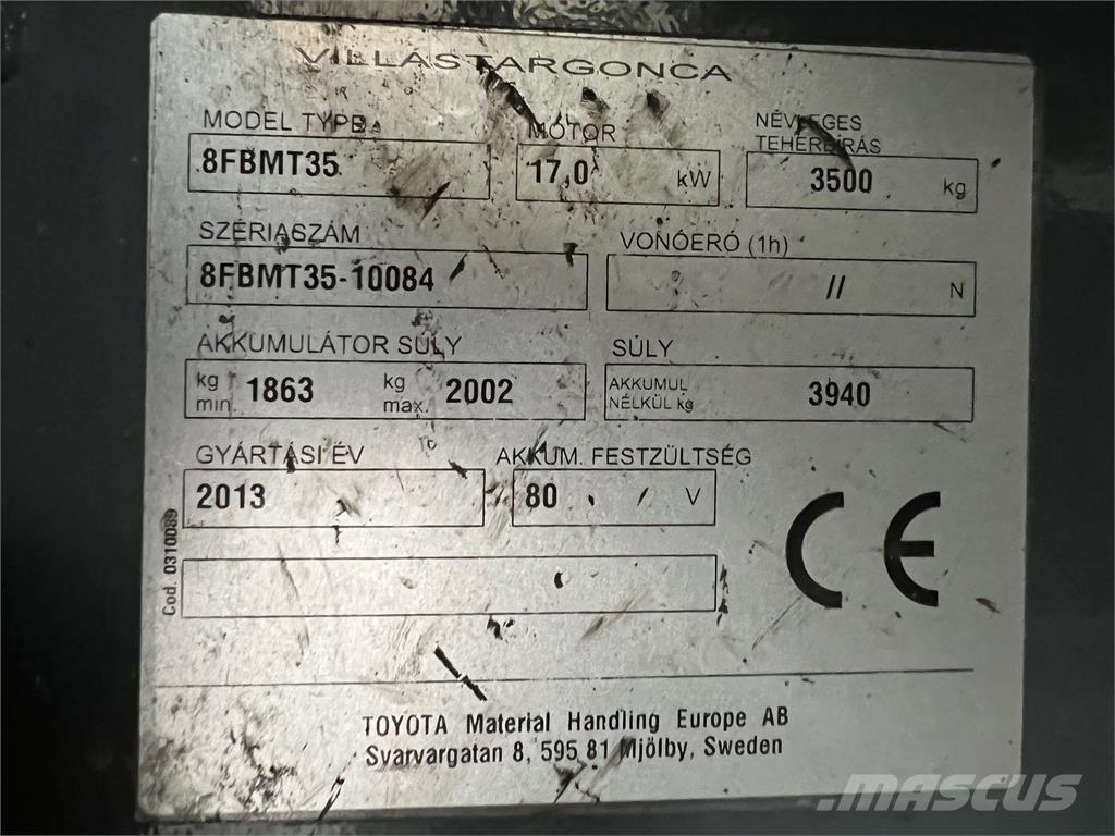 Toyota 8FBMT35 Elektriniai šakiniai krautuvai