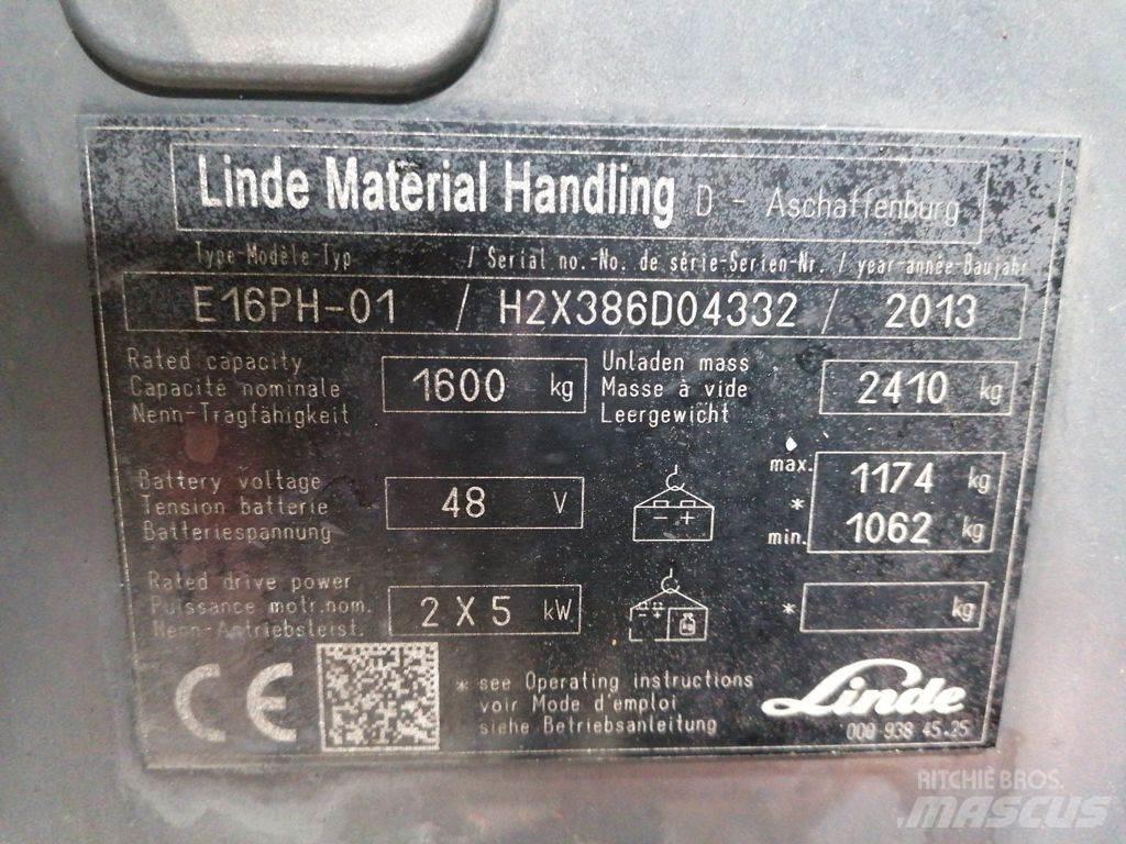 Linde E16PH-01 Elektriniai šakiniai krautuvai