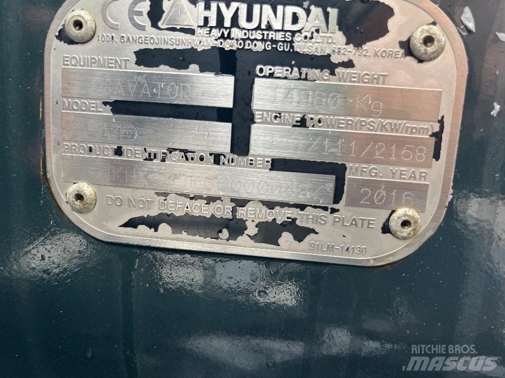 Hyundai HW140 Ratiniai ekskavatoriai