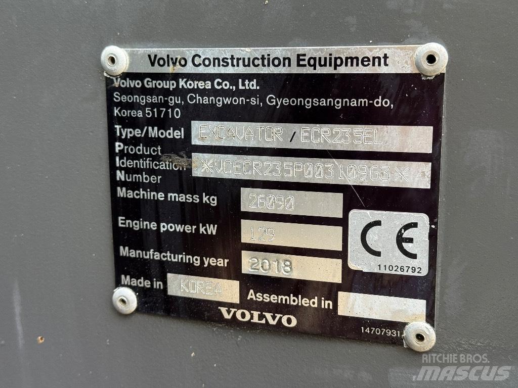 Volvo ECR 235 EL Vikšriniai ekskavatoriai