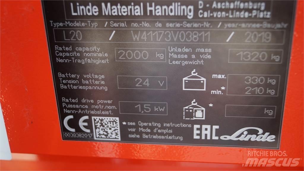 Linde L20i Rankiniai vėžimėliai