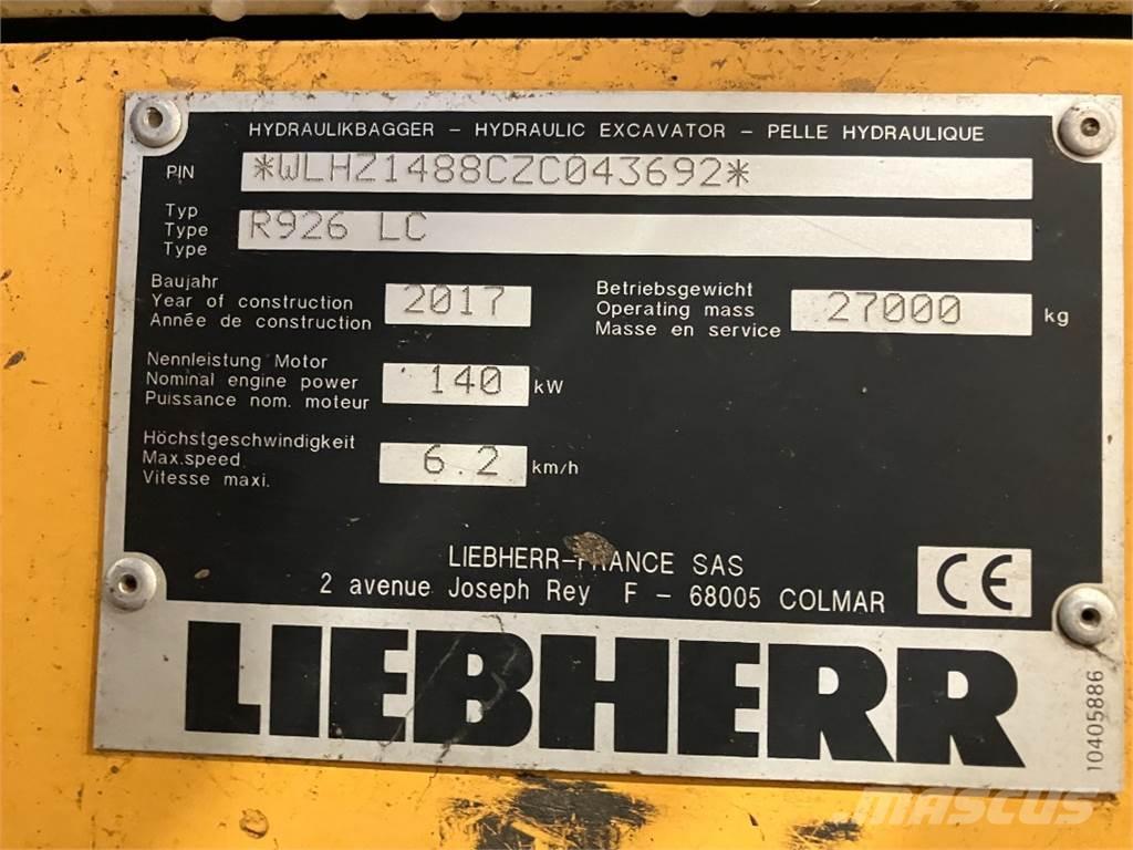 Liebherr R926 Vikšriniai ekskavatoriai