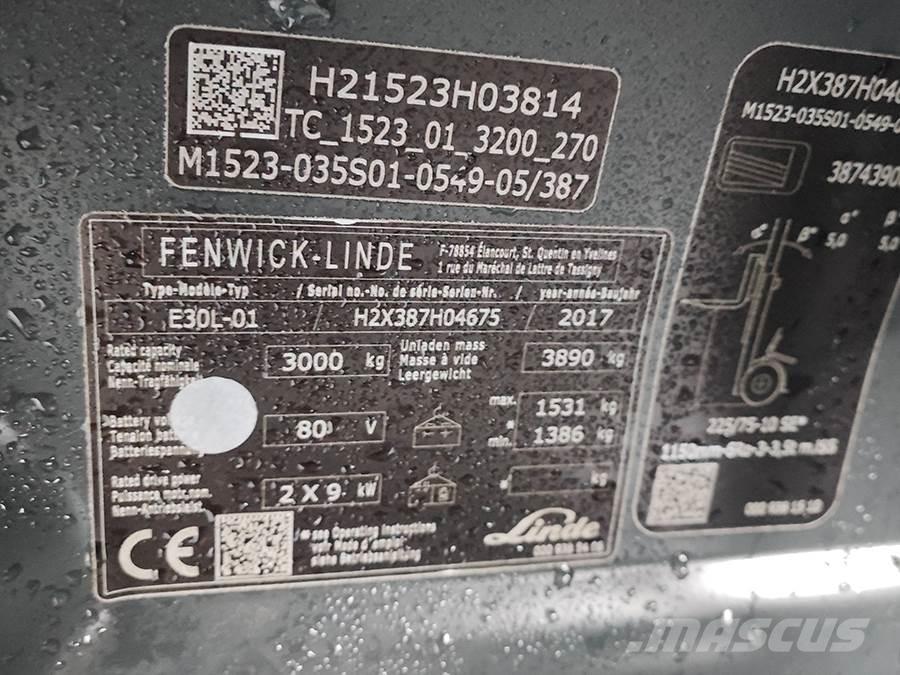 Linde E30L-01 Elektriniai šakiniai krautuvai