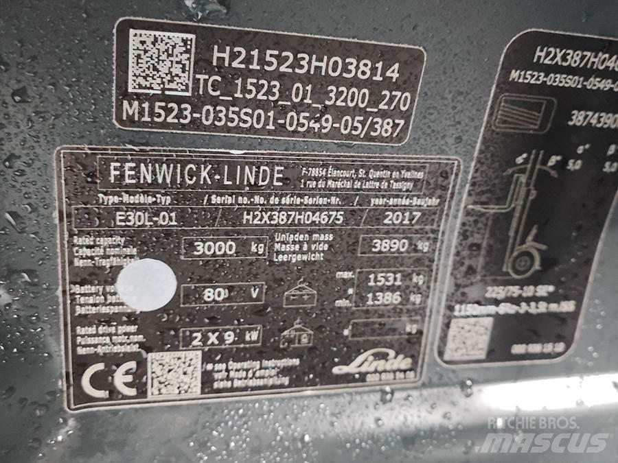 Linde E30L-01 Elektriniai šakiniai krautuvai
