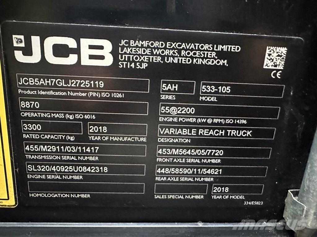 JCB 533-105 Teleskopiniai krautuvai