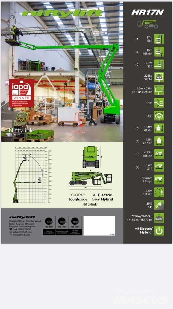 Niftylift HR 17NE Alkūniniai keltuvai