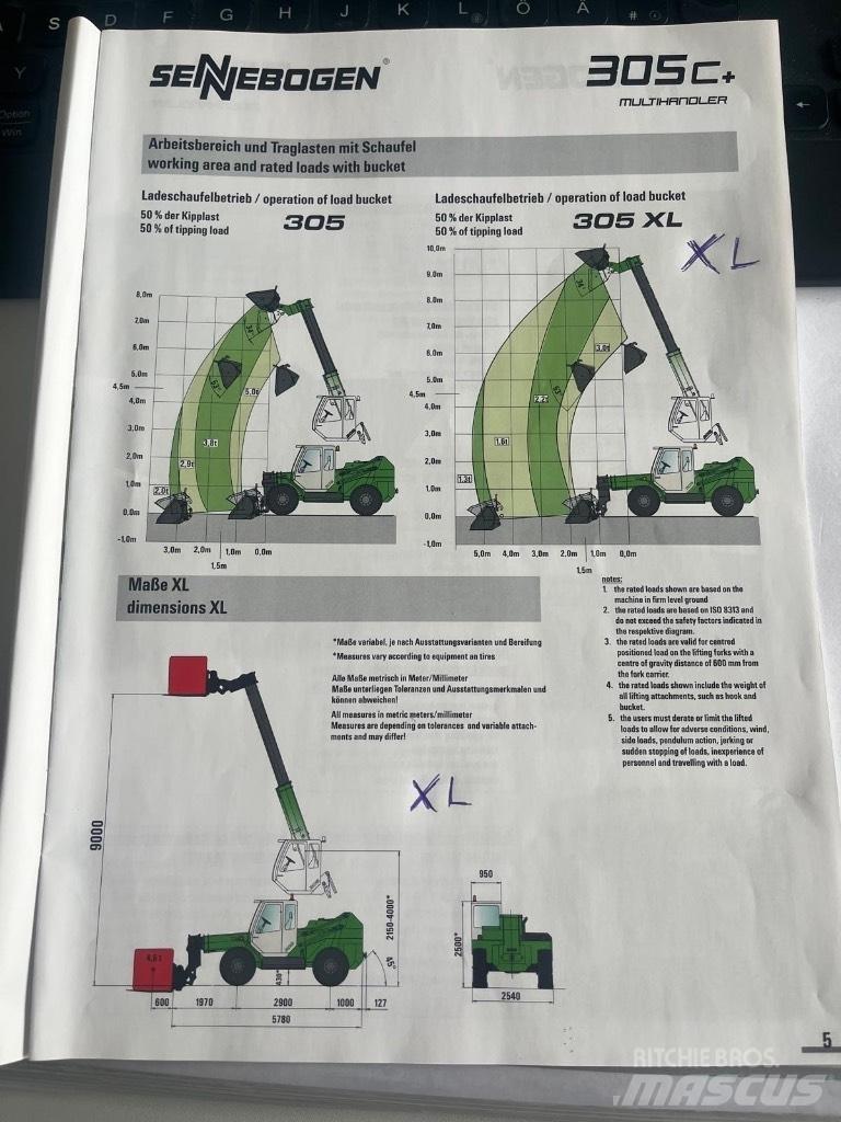 Sennebogen 305 XL Teleskopiniai ratiniai krautuvai