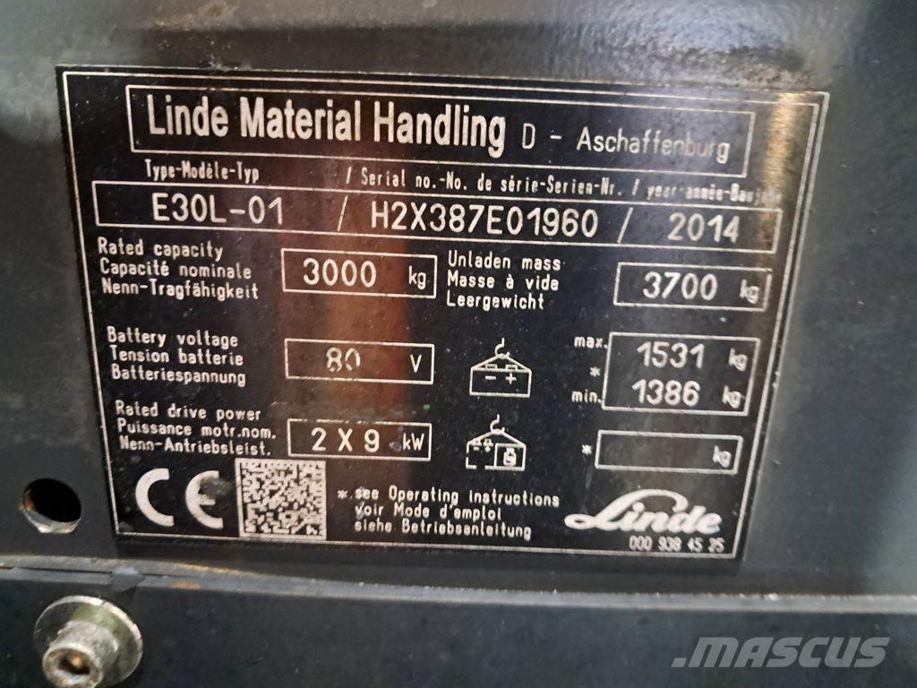 Linde E30L-01 Elektriniai šakiniai krautuvai