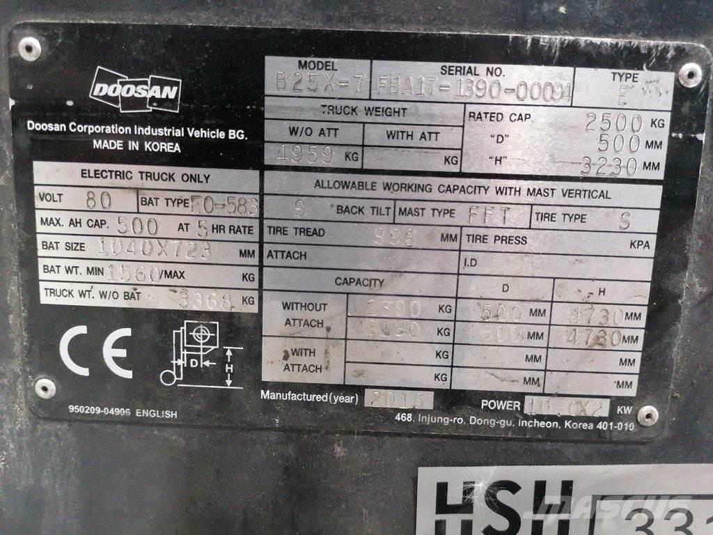 Doosan B25X-7 Elektriniai šakiniai krautuvai