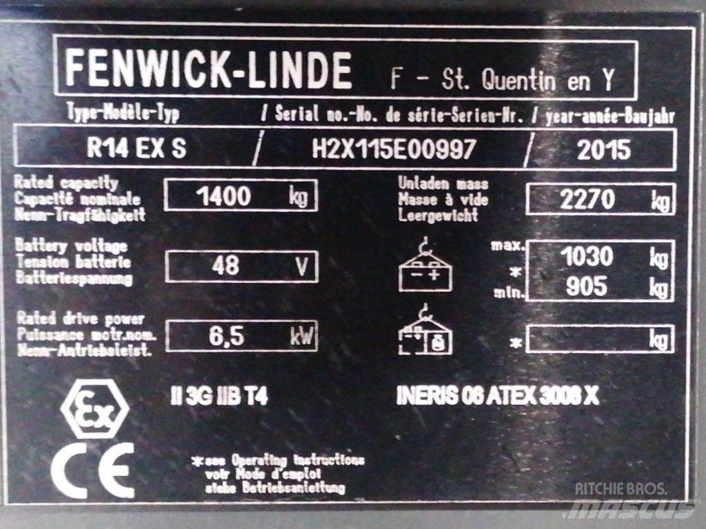 Linde R14 EX S Šakiniai krautuvai su prailgintu keltuvu