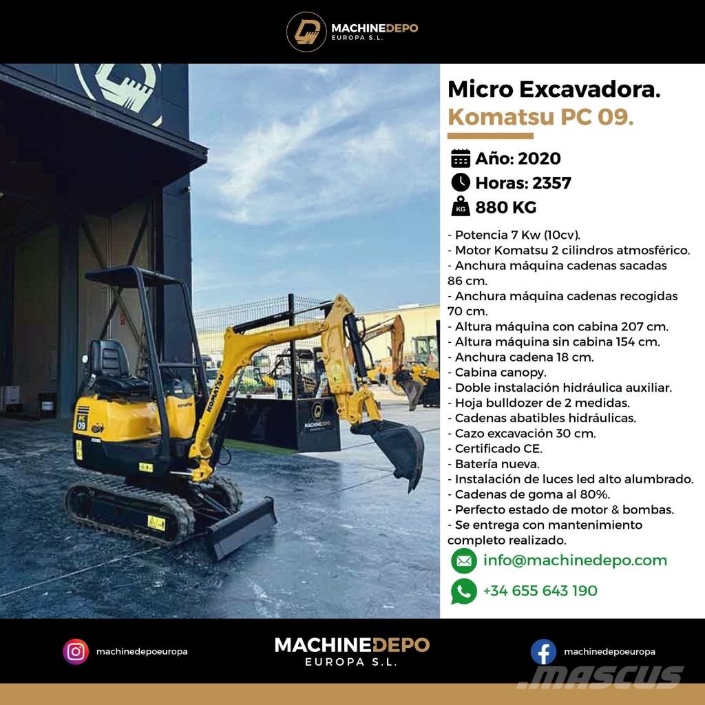 Komatsu PC 09-1 Mini ekskavatoriai < 7 t