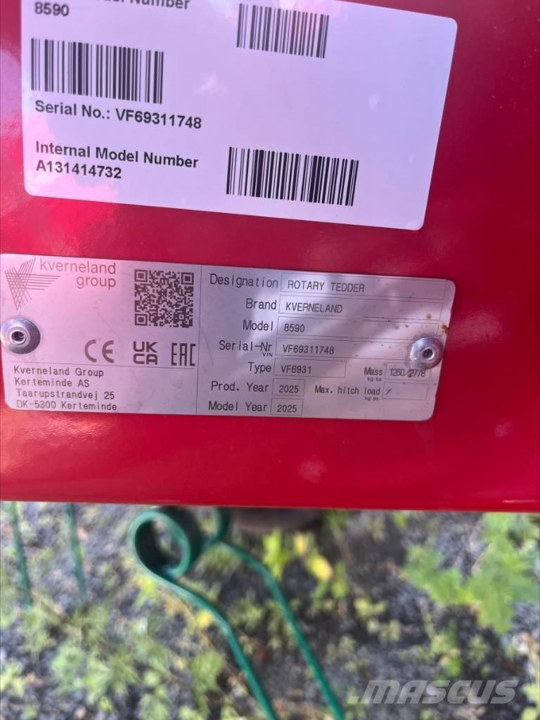 Kverneland 8590 Šieno grėbliai ir vartytuvai
