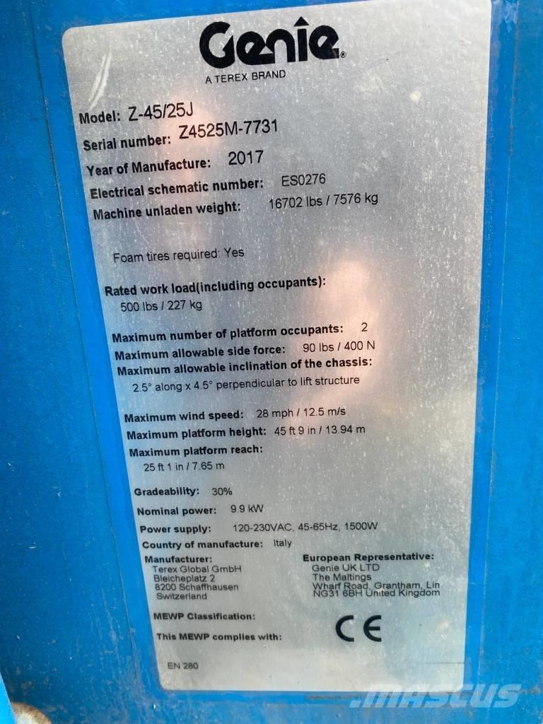 Genie Z 45/25 J BI Alkūniniai keltuvai
