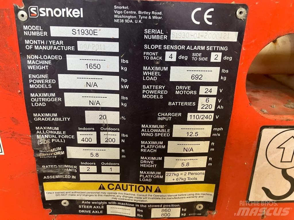 Snorkel S 1930 E Žirkliniai keltuvai
