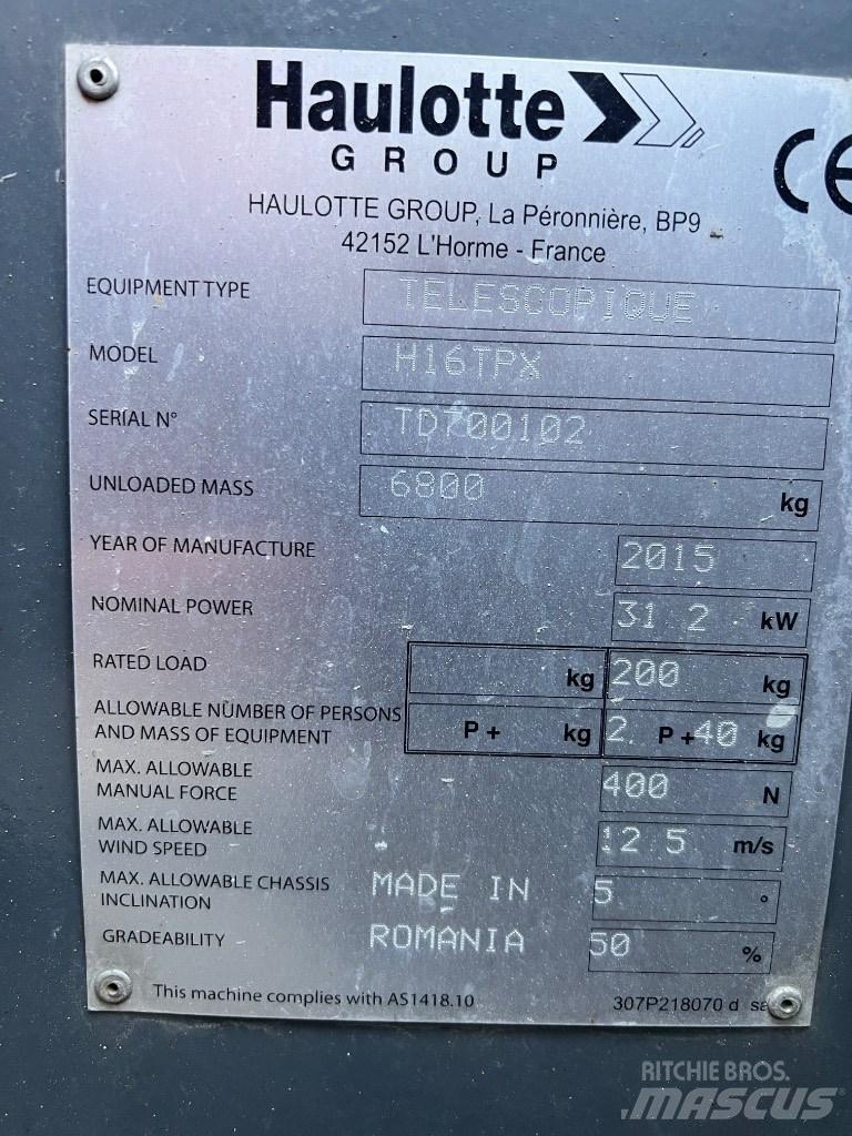 Haulotte H 16 TPX Alkūniniai keltuvai