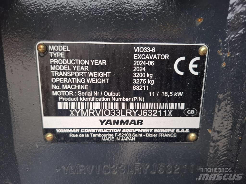 Yanmar Vio 33-6 Mini ekskavatoriai < 7 t