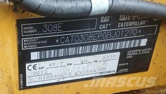 CAT 308 E CR Vidutinės galios ekskavatoriai 7-12 t