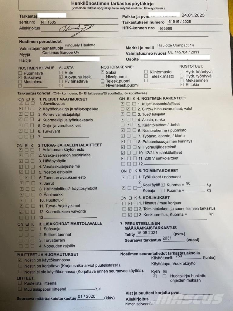 Haulotte Compact 14 Žirkliniai keltuvai