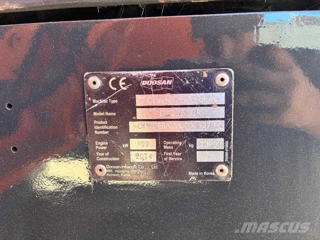 Doosan DX 235 LCR Vikšriniai ekskavatoriai