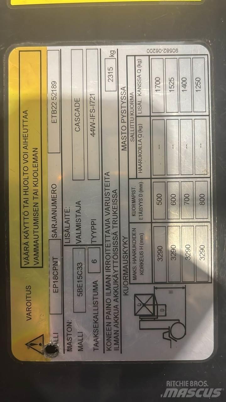  CMTPE Elektriniai šakiniai krautuvai