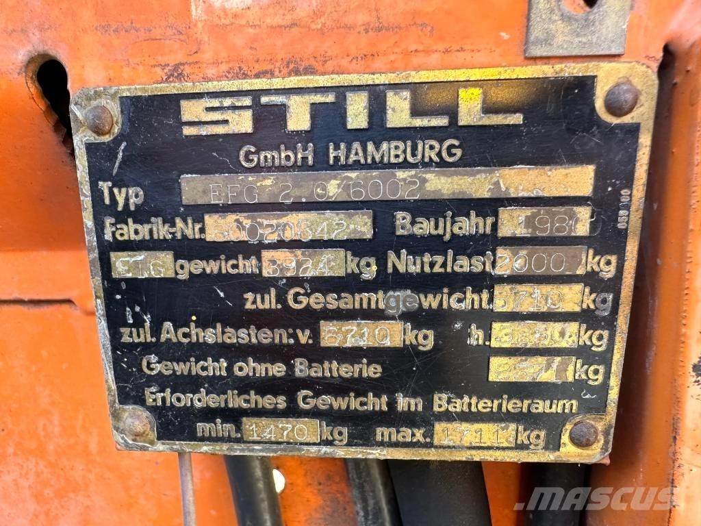 Still EFG 2/6012 Elektriniai šakiniai krautuvai