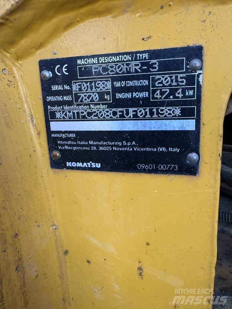 Komatsu PC 80 MR-3 Vidutinės galios ekskavatoriai 7-12 t