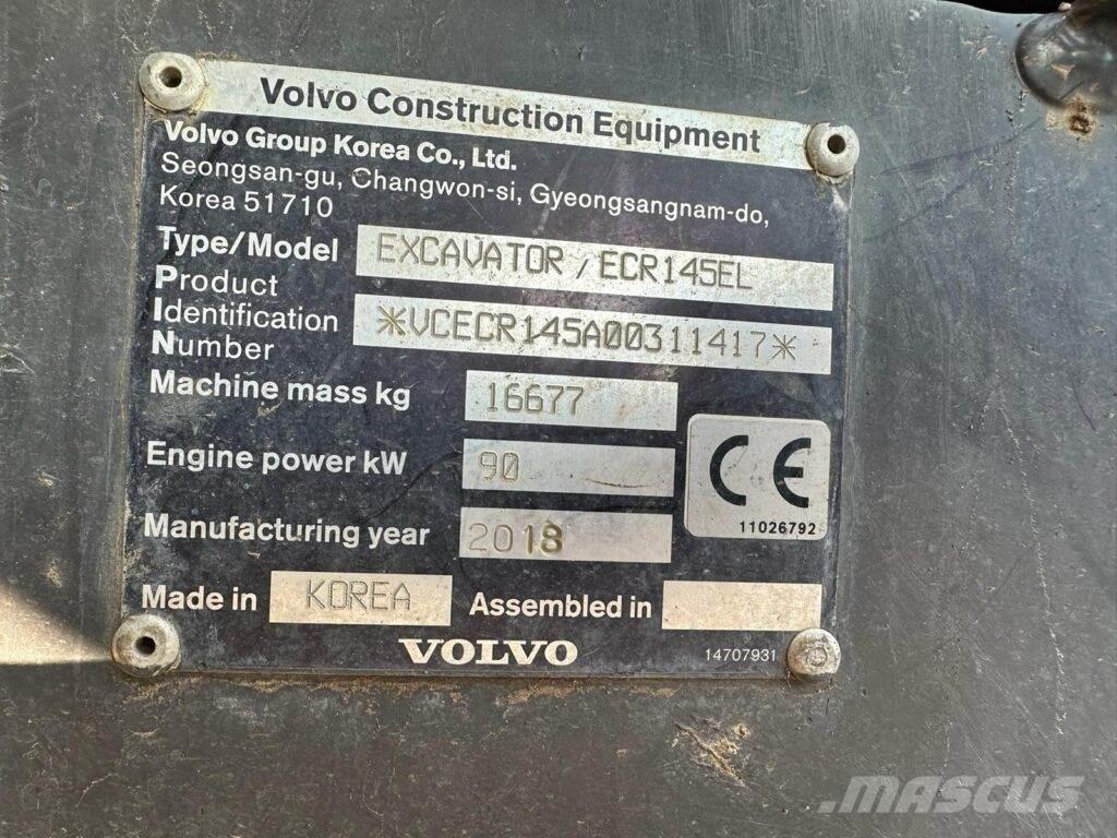 Volvo ECR145EL Vikšriniai ekskavatoriai