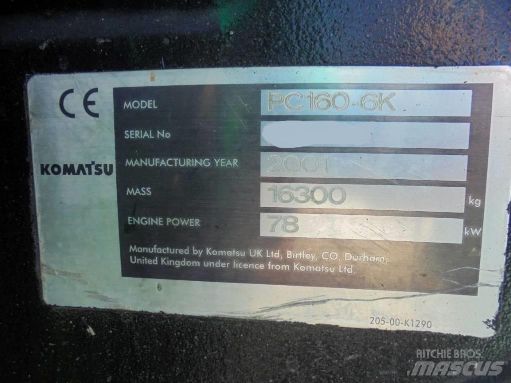 Komatsu PC 160-6K Vikšriniai ekskavatoriai