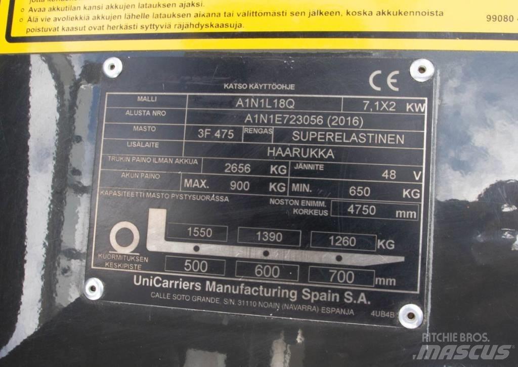 UniCarriers A1N1L18Q Elektriniai šakiniai krautuvai