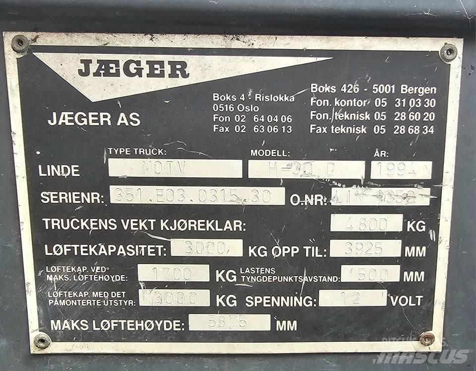 Linde H 30 D Dyzeliniai krautuvai