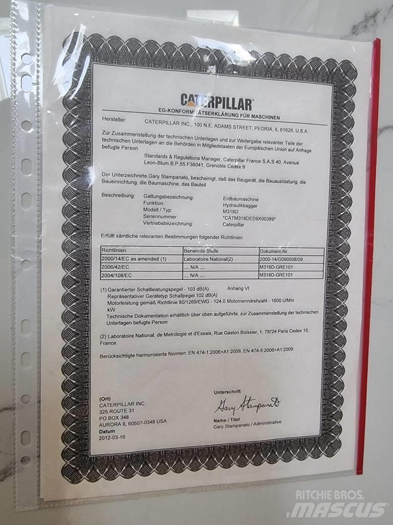 CAT 318D Atliekų / pramoniniai krautuvai